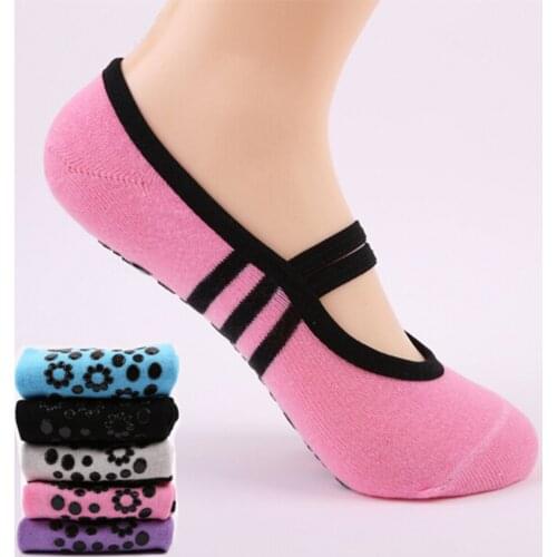 Professional Yoga Dance Socks Sports Slipper Anti Slip Cotton Cycling Socks Ladies Pilates Socks Ballet Heel Protector New