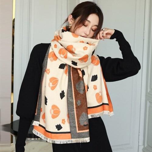 Luxury Brand Winter New Double-sided Women Scarf Cashmere Pashmina Keep Warm Female Shawl All-match Ladies Scarves Bufanda Mujer