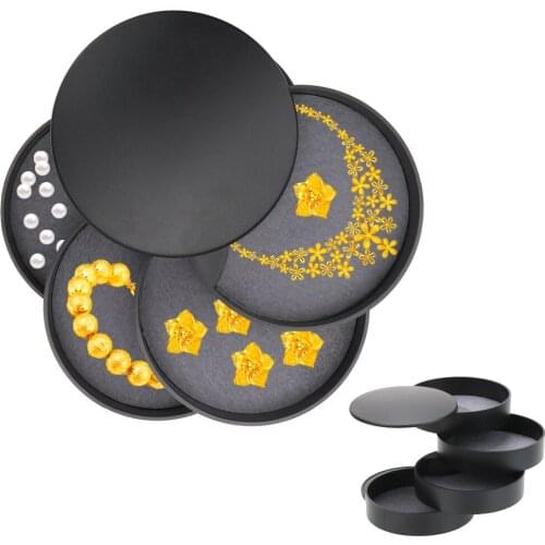 Necklace Earring Ring Holder Women Jewelry Storage Box Jewelry Storage Tray with Lid Organizer 4-Layer Rotatable Jewelry Box