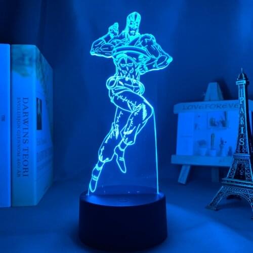 JoJo Bizarre Adventure 3d Light Anime for Bedroom Decor Light Birthday Gift Manga Jojo Figure Night Lamp Jean Pierre Polnareff