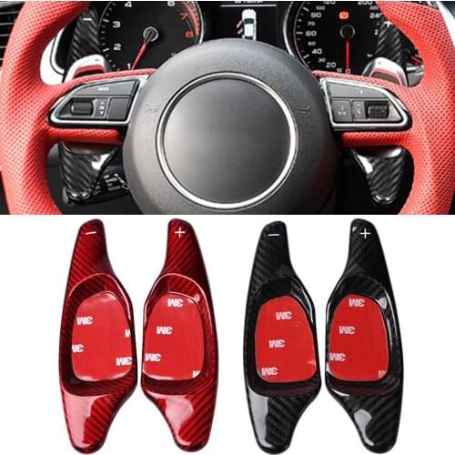 T-Carbon Fiber Steering Wheel Shift Paddle Shifter Extension For Audi A5 S3 S5 S6 SQ5 RS3 RS6 RS7 2015 2016 2017 2018