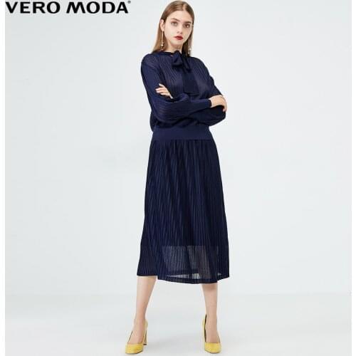 Vero Moda Womens Vintage Elasticized Waist Pleated A-line Knitted Skirt | 31931J504
