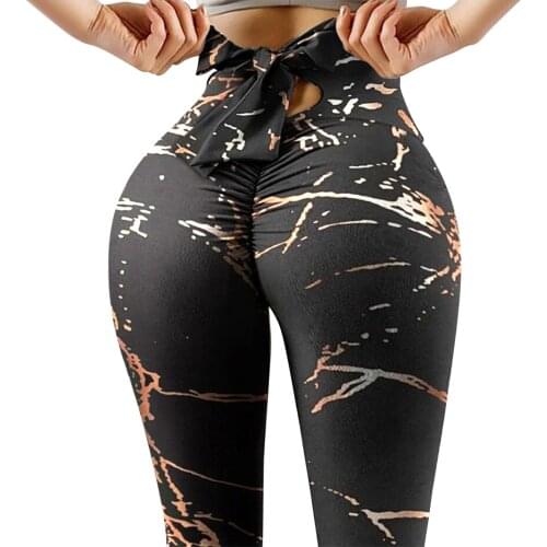 Bowknot Printing High Waist Stretch Fitness Leggings Push Up Pants Plus Size Trousers Harajuku High Waist Workout Sexy Bottoms