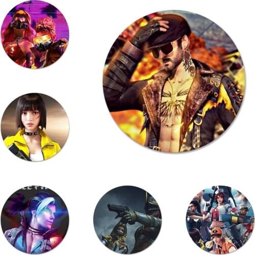 58mm Free Fire Game Art Icons Pins Badge Decoration Brooches Metal Badges For Backpack Decoration