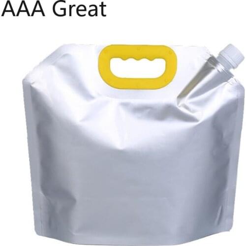 10Pcs/Lot Silver Aluminum Foil Mylar Stand Up Spout Bag Fill Sauce Laundry Detergent Bathing Pouches Sauce Jelly Beverage Bags