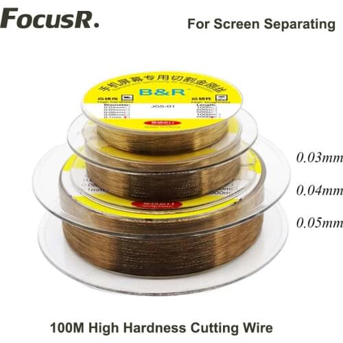 100M 0.03 0.04 0.05mm Ultra High Hardness Cutting Wire For LCD Screen Outer Glass Separation Screen Opening Tools
