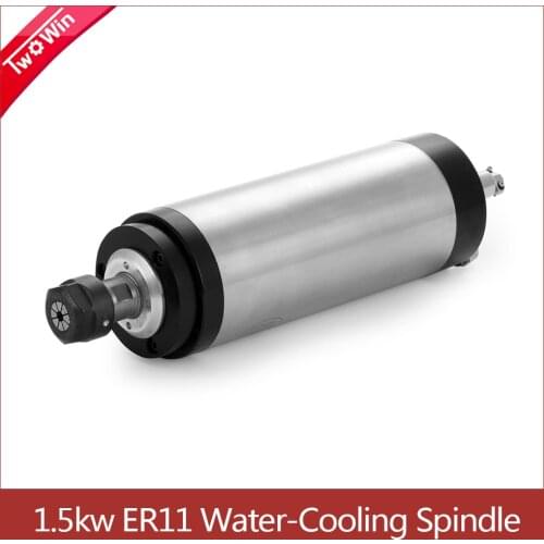 1.5KW CNC Spindle 65MM ER11 24000rpm Spindle Motor Water Cooling Engraving Milling Spindle 220v AC Spindle 4 Bearing