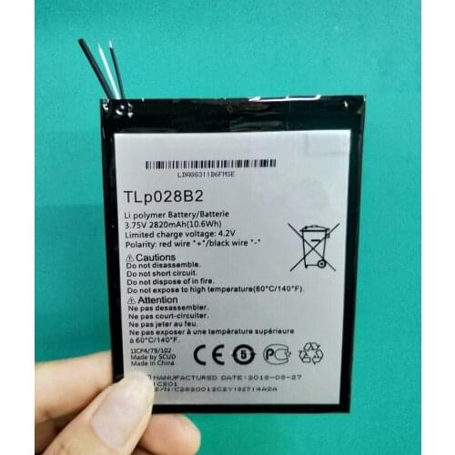 2820mAh Battery for Alcatel TCL Mobile OT-8055 OT-8057 with battery model TLp028B2