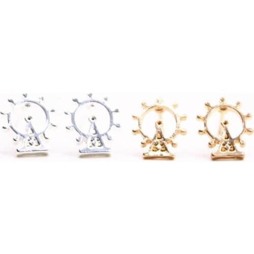 Hollow out London Eye stud earrings Landscape architecture stud earrings and