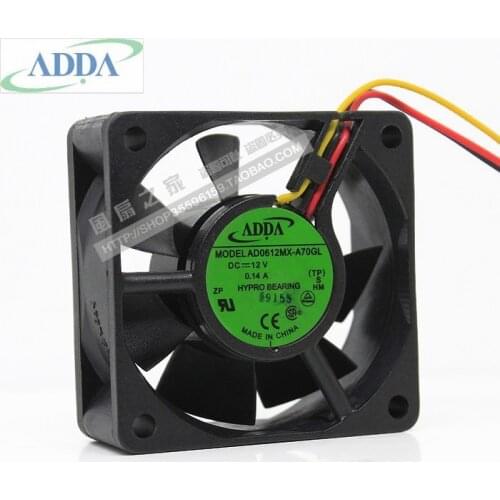 FOR ADDA AD0612MX-A70GL 12V 0.14A60*60*25MM 6025 6*6CM 6cm 60mm HYPRO bearing fan