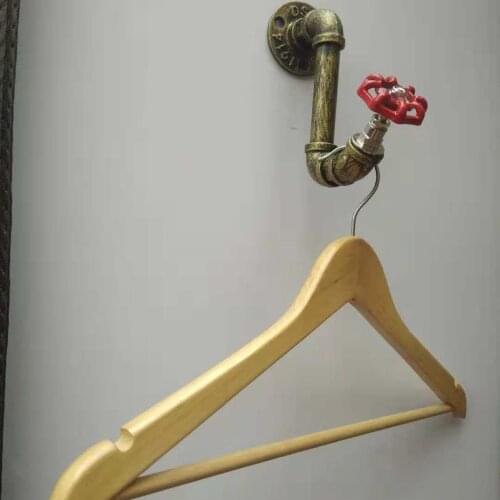 Home Decorative Industrial Iron Pipe Wall Mounted Coat Robe Hook Storage Hanger Rack Organizer