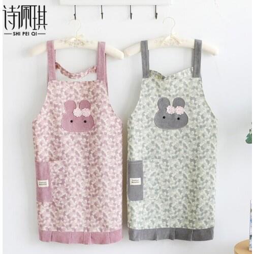 Apron home kitchen cute Japanese Korean version of womens fashion waterproof and oil-proof overalls princess European-style