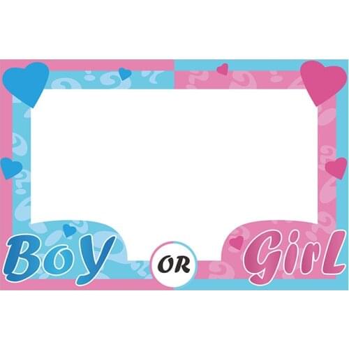 1Pcs Boy OR Girl Photo Booth Frame Prop Birthday Party Baby Shower Photobooth Props Gender Reveal Decoration Supplies