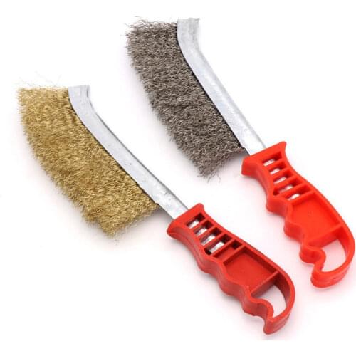1Pcs Hot Wire Brush Stainless Steel Wire Brushe Rust Cleaner Clear Plastic Handle Iron Brush Hand Tools Brush Tools Accessories