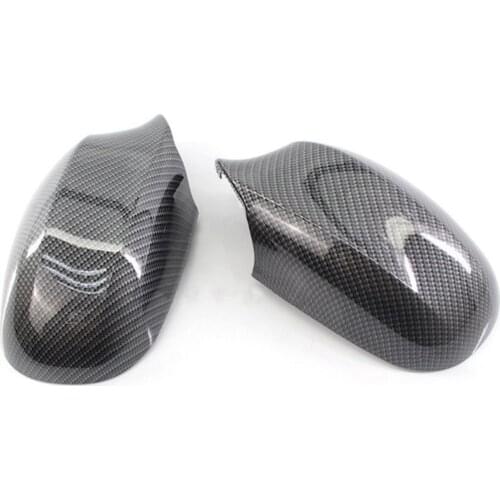 For BMW 3 Series E90 2008-2011 Rear View Mirror Cover Cap Stick On Mirror Housing Door Wings Carbon Fiber Car Accessories