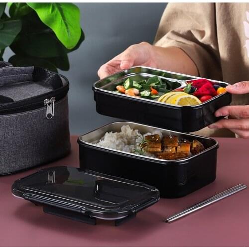304 Stainless Steel Lunch Box for Kid New Single Layer or Double Layers Bento Box for Student Food Container Case for Office New