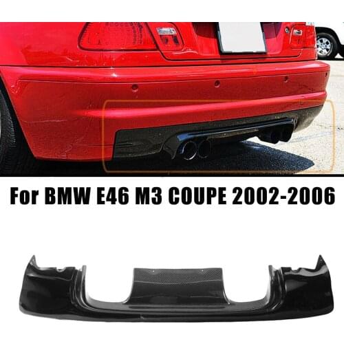 For BMW 3 Series E46 M3 COUPE 2002-2006 Rear Bumper Diffuser Splitter Lip Carbon Fiber Black Look Rear Bumper Protection Guard