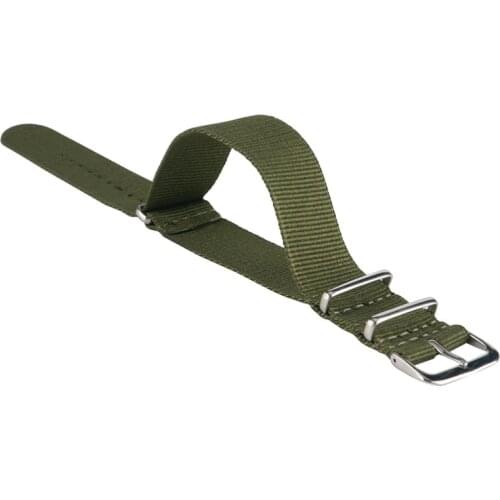 22mm Outdoor Military Army Green Nylon Bracelet Sport Replacement High Quality Watch Strap Wrist Band Soft Steel Pin Buckle