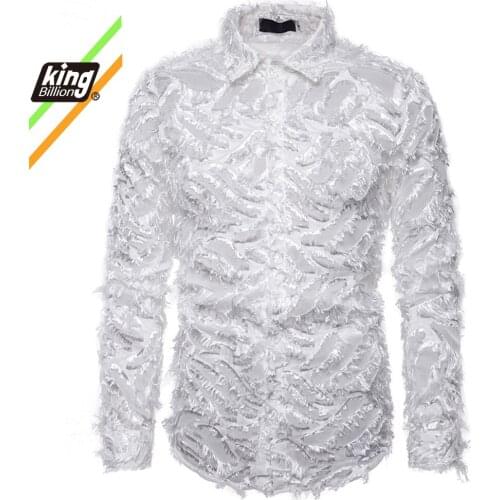 New Autumn/Winter Warm Quality Material Long Sleeved Shirts Button Collar Smart Casual For Men Three-dimensional feather