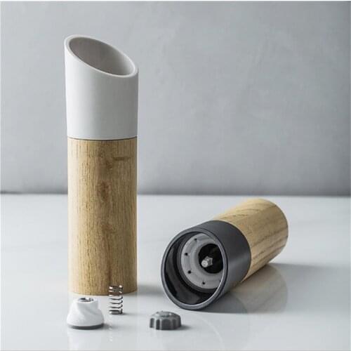 Handheld Seasoning Grinder Bottle Nordic Wooden Salt And Pepper Mill Spice Nuts Mills Cooking Home Accessories Kitchen Tools