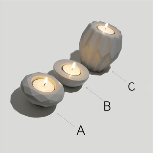 Silicone Molds Cement Candlestick Mold Concrete Decoration Candle Holder Three Shape Cement Life Supplies Mold Silica Gel Moulds