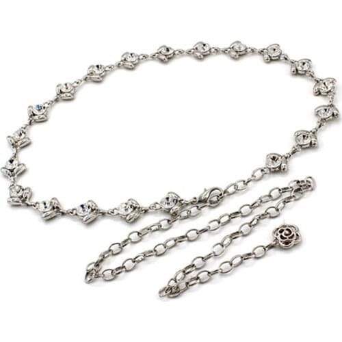 Rhinestones Bridal Gold & cute Chain Belt Crystal Pearls Ribbons Wedding Belt Sash For Bridal Bridesmaids Dresses