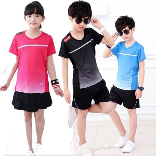 Girl Tennis T Shirts , boys badminton shirt , Child badminton suit , badminton kids , tennis skirt Shorts , tshirts table tennis