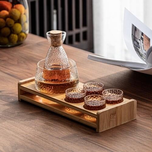 Japanese Cocktail Shaker Bar Set Whiskey Glass Eco Friendly Round Striped Classic Dispensador De Cerveza Shot Glasses BD50BS