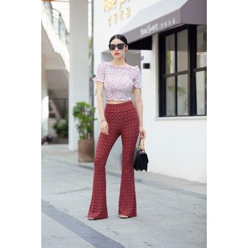 Women Summer Pants Y2k Flares High Waist Flare Pants Spring Autumn Festival Clothes Stretchy Trousers Hippie Boho Tight Bottoms