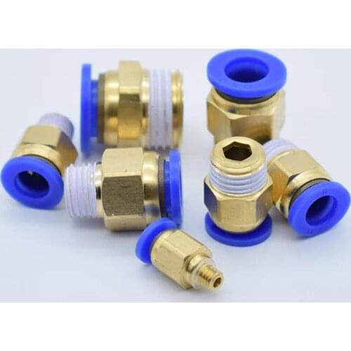 1pcs ”pc" Straight Push In Fitting Pneumatic Push To Connect Air 4-12mm Od Hose Tube 1/8" 1/4" 3/8" 1/2"male Thread Connector