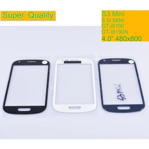 10Pcs/lot For Samsung Galaxy S III MINI S3 Mini i8190 Touch Screen Front Glass Panel TouchScreen LCD Outer Lens GT-i8190