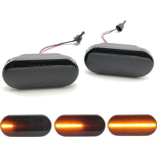 2PCS Smoke Lens Dynamic Flowing LED Turn Signal Side Marker Light Lamp for Volkswagen VW Golf3 4 Bora Lupo Passat Polo