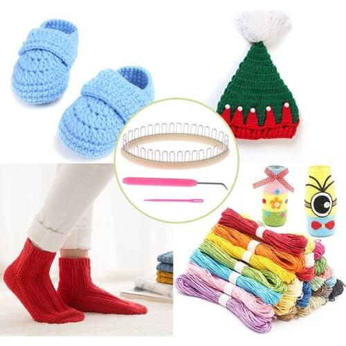 3Pcs Weaving Sock Knitting Loom Crafts Tools Sock Scarf Hat Weaver Needle Sewing