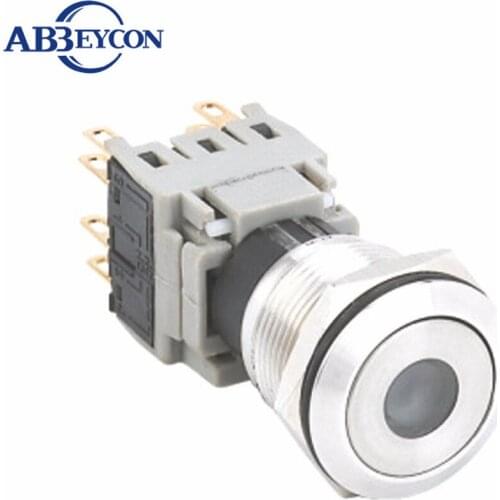 3V/12V/24V/36V/110V/220V 19mm waterproof push dot led self-locking push button switch