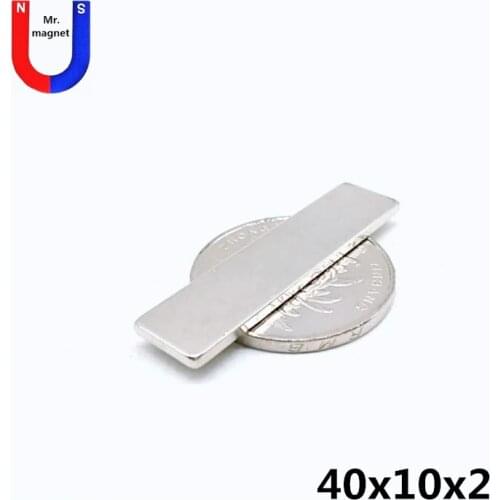 30/100/500pcs 40x10x2 neodymium magnet cuboid rectangle sheet 40mm x 10mm x 2mm rare earth NdFeB magnet 40*10*2 magnet permanent