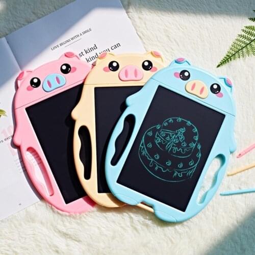 9-inch LCD Electronic Writing Tablet Girls Boys Kids Bunny/Pig Shape Drawing Board Gift Toy Doodles Learning Tool