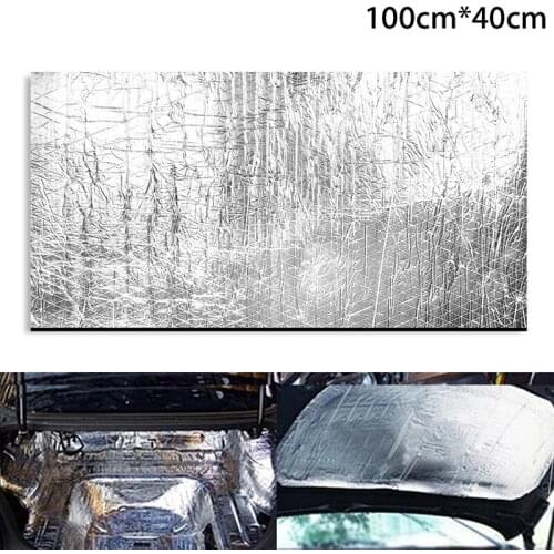 1M*40CM*5mm Car Fireproof and Heat-sound Insulation Pad Aluminum Foil Cotton Car Sound-proof Cotton Hood Soundproof Film
