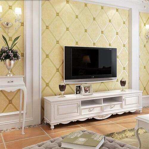 Beibehang European TV background wall paper luxury simple European high-end atmosphere living room bedroom simple mode wallpaper
