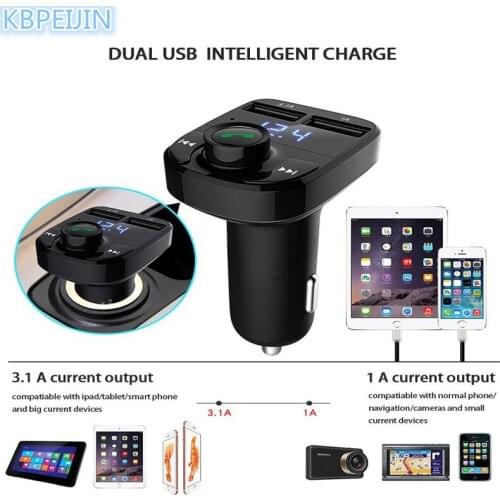 Bluetooth Car Kit FM Transmitter Handfree Dual USB Car Charger styling for Vw polo tiguan golf 7 4 6 passat b6 b5 b7 accessories