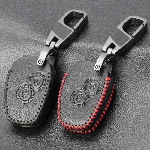 Genuine Leather Car Key Case Cover 2 Buttons For Renault Kangoo DACIA Scenic Megane Sandero Captur Twingo Modus