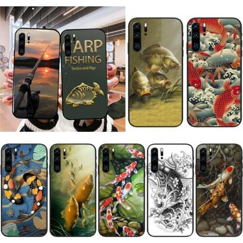 XWYING Koi carp fish japanese floral cherry Phone Case For Huawei MATE P30 40 PRO LITE Honor 20 30 V30 Y5 6 8 9