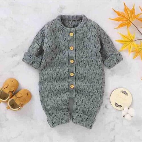 Baby Rompers Newborn Boys Girls Sweaters Clothes Autumn Long Sleeve Infant Overall Infant Jumpsuits Winter Warm Knitwear