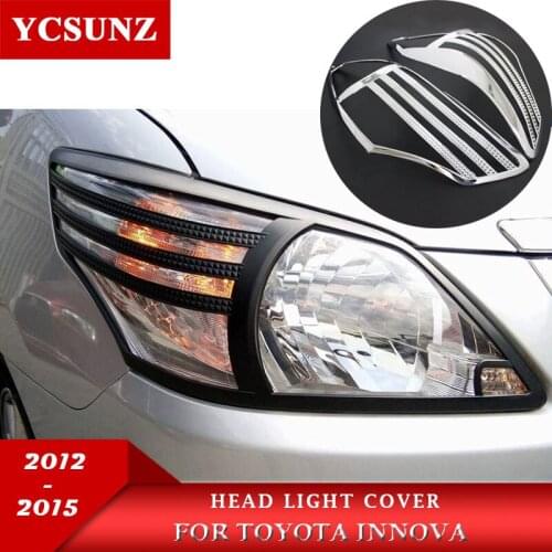 Headlight cover ABS Chrome head lamp parts For Toyota Innova 2012 2013 2014 2015 Accessories Ycsunz