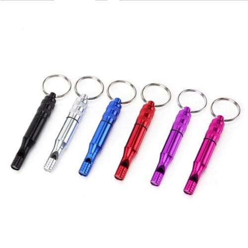 Aluminum alloy two-section big whistle high decibel lifesaving whistle outdoor survival whistle at 7608