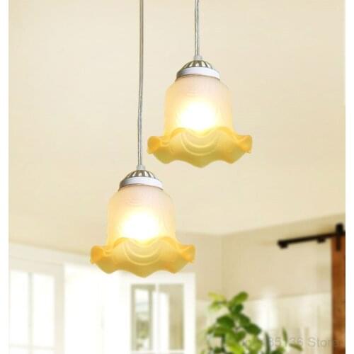 European Retro Glass Pendant Lights Bar Kitchen Living Room Decoration Dining Room Light Fixtures LED Industrial Lamp Loft Decor