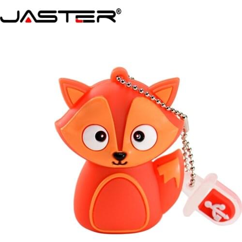 JASTER Portable USB Flash Drives Cute Cartoon Pen Drive 128GB Penguin Memory Stick Owl 64GB Fox 32 gb U Style External Storage