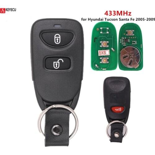 Keyecu Car Remote Control Key Fob 2+1 Button 433MHz for Hyundai Tucson Santa Fe 2005 2006 2009
