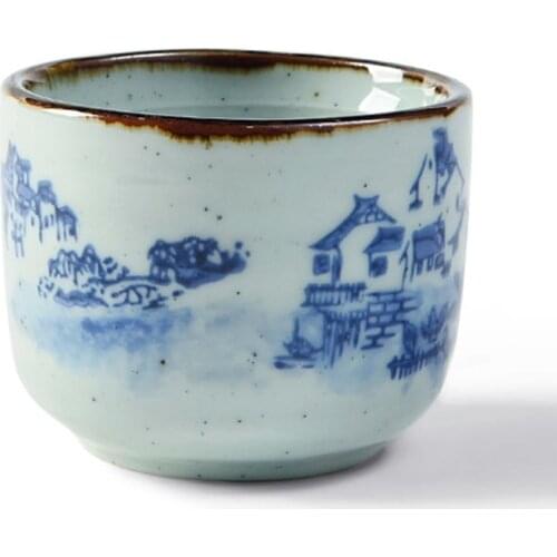 Creative Retro Coarse Pottery Water Cup Japanese Style Teacup Ceramic Hand-painted Tea Cup Kitchen Drinkware Accessories