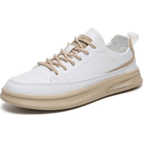 Leather Casual Men Board Shoes Men Loafers 2021 Fashion Flat Shoes White Soft Board Shoes Trendy Sneakers Mens Vulcanized Shoes