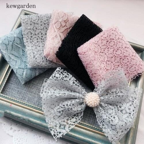 Kewgarden 80mm 8cm Flowers Hollow Lace Ribbons Handmade Flowers Bowknot Satin Ribbon DIY Tape Riband 3m /lot